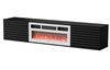 TV-alus kaminaga Cama Meble Tula, 183 x 35 x 37 cm, must matt + valge kamin