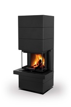 Terasest kamin Romotop Cara CS N 03, U-kujulise klaasiga