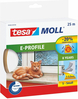 Kummist tihendusteip Tesa Moll, E profiil, 1-3,5 mm vahede jaoks, 0,009 x 25 m, valge
