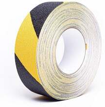 Kaitseteip Heskins Safety Grip, 50 mm x 18,3 m, must/kollane