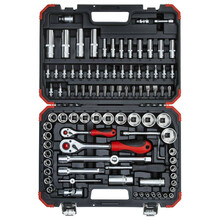 Mutrivõtmete komplekt Gedore red, 1/4 + 1/2, 94 tk