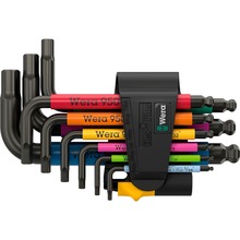 Kuuskantvõtmete komplekt Wera 950/9 Hex-Plus Multicolour Imperial, 3 nurgaga