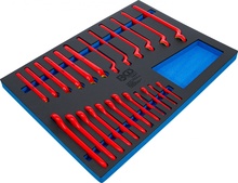 Tööriistakohver Bgs Technic 74641, VDE rõngas- ja VDE ühepoolsete mutrivõtmete komplekt, 24 tk