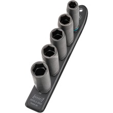 Löökpadrunite komplekt Hazet SmartRail, 1/2, 5 tk, SW 13-24 mm, pikk, must