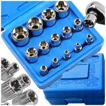 Torx padrunvõtmete komplekt E4-E24, 1/4, 3/8, 1/2