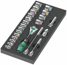 Tööriistakomplekt Wera 9721 Foam Insert 8000 B Zyklop 3/8, 23 tk, must/hall