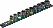 Padrunvõtmete komplekt Wera 9607 B Impaktor 1, 3/8, 10 tk, must/roheline