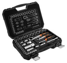 Läbiva auguga padrunvõtmete komplekt Neo 10-019, 46 tk, 1/4 + 3/8