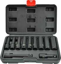 Löökpadrunite komplekt AW-Tools AW38688BL 1/2, 11 tk, must