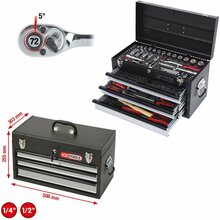 Tööriistakomplekt KS Tools 918.0200 1/4 + 1/2 CHROMEplus, 99 tk