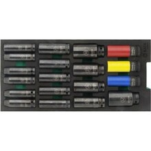 Löökpadrunvõtmete komplekt SATA ST09007G 1/2, 19 tk