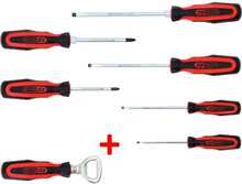 Kuuskantotsikute komplekt KS TOOLS, adapteriga, 6-osaline
