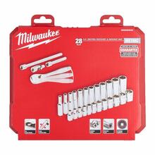 Padrunvõtmete komplekt Milwaukee 4932464943, 28 tk, 1/4 koos räkkaga