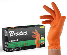 Ühekordsed töökindad Bradas Diamond, oranž, XXL, 50 tk