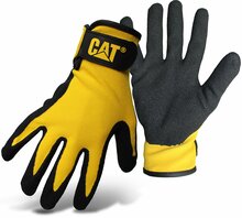 Töökindad CAT 017416, kummiga, kollane, 10/XL
