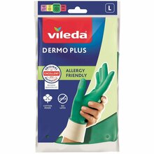 Kindad Vileda Dermo Plus L, rohelised, puuvill, nitriil