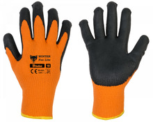 Töökindad Bradas Winter Fox Lite, puuvill/lateks, must/oranž, suurus 9, 6 tk