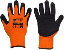 Töökindad lõikekindlad Bradas Winter Fox RWWF9, suurus 9, must/oranž, 6 tk