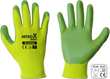 Töökindad RWNM6, täiskasvanutele, polüester/nitril, roheline, suurus 6, 6 tk