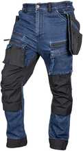 Tööpüksid Neo Tools Denim, tugevdatud Cordura kangaga, eemaldatavad taskud, tumesinine, XXL
