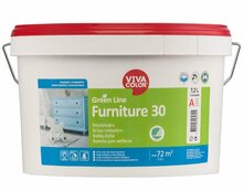 Mööblivärv Vivacolor Green Line Furniture 30, poolmatt, valge, 7,2 L