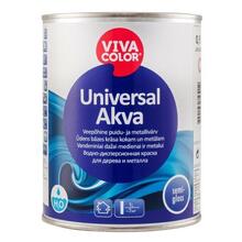 Akrüülemailivärv puidule ja metallile Vivacolor Universal Akva, 0,9 L, poolläikiv, valge