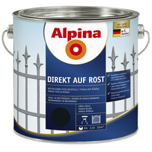 Metallivärv Alpina Direkt Auf Rost, 2,5 L, must