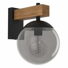 Välisseinavalgusti Eglo Bufalata, 900671, 1xE27, 40W, IP44, must/puit, ø20 x h29 cm