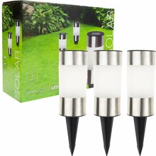 Maasse torgatavad aiavalgustid Martom Solar LED Inox, 3 tk, IP44, hõbe
