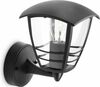 Välisseinalamp Philips Creek, 1 x 60 W, must, IP44, 17,5 x 20 x 23,5 cm