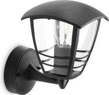 Välisseinalamp Philips Creek, 1 x 60 W, must, IP44, 17,5 x 20 x 23,5 cm