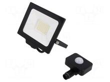 LED prožektor GTV G-TECH, 30 W, 3000 lm, 4000 K, AC 220-240 V, IP65, must