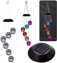 Päikeseenergia aialamp Lean Solar Garden Dog Paw Bells, 70 cm, värviline