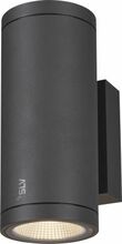 Õue seinavalgusti SLV Enola Round Up/Down M, 20 W, 3000/4000 K, IP65, antratsiit, 10 x 23 cm