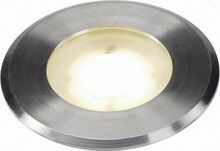 Süvistatav välipõrandavalgusti SLV Dasar Flat, 4.3 W, 3000 K, IP67, roostevaba teras, 8 cm x 6 cm
