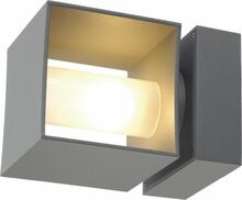 Õue seinavalgusti SLV Square Turn, 42 W, IP44, hall, 12 cm x 12 cm