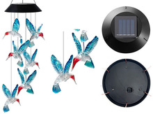 Päikesepatareiga LED välisvalgusti Lean Toys kolibri, värviline