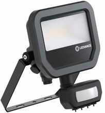 LED prožektor Ledvance FL 20 GEN4, 17 W, 4000 K, IP65, must, liikumisanduriga