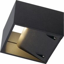 Õue seinavalgusti SLV Logs, 10 W, 3000 K, IP44, antratsiit, 13 x 8 cm