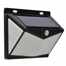 Seinapealne päikesepaneeliga valgusti Domoletti SENS LK3301, 2 W, IP44, valge/must