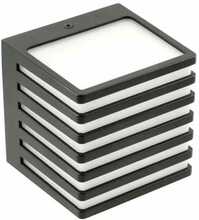 Õue seinavalgusti GTV Sirolo, LED, 10W, 1000lm, 4000K, IP54, must, 11 x 11 cm