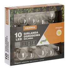 Päikesepatareiga aiakett Extralink Solar Garden Hemma, 2 + 1,8 m, 10 LED, soe valge