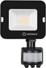 Prožektor Ledvance Compact, 10W, 3000K, IP65, must, liikumisanduriga