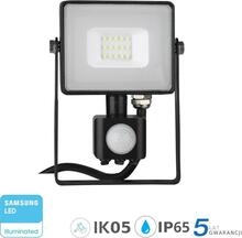LED prožektor V-TAC, 10 W, 4000 K, must, liikumisanduriga