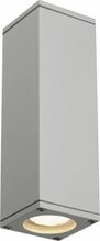 Õue seinavalgusti SLV Theo, 2 x GU10, 35 W, IP44, 7 x 22.5 cm, hõbe