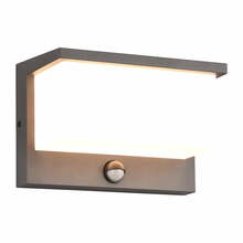 LED välisseinavalgusti Trio Nestos, IP54, 13W, 3000K, 1300lm, liikumisanduriga, antratsiit, 23 x 15 cm