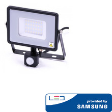 LED prožektor V-TAC, 30 W, 3000 K, liikumisanduriga, must korpus