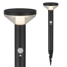 Päikesepatareiga LED lamp Maclean MCE465 B, must, IP44, 3 valgusrežiimi, Li-ion 18650 aku 3,7V 1200 mAh, anduriga
