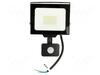 LED prožektor GTV G-TECH, 30 W, 3000 lm, 6000 K, IP65, must, GT-GCR30W-64