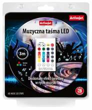 LED riba ActiveJet AJE-LED Music Stripe, 7 W, 180 lm, 3 m, IP65, RGB, mitmevärviline